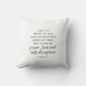2 Timothy 1:7 Bible Verse Pillow クッション (正面)