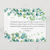 2 Timothy 1:7 English Burmese Ivy White Note Card ノートカード (正面/裏面)