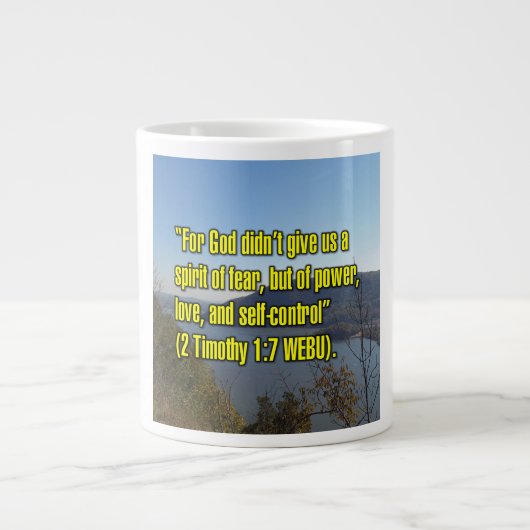 2 Timothy 1:7 WEBU Mug ジャンボコーヒーマグカップ (正面)