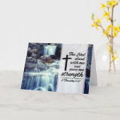 2 Timothy 4:17主よ与え私の力の聖書 カード (黄色い花)