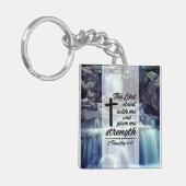 2 Timothy 4:17主よ与え私の力の聖書 キーホルダー (正面左)