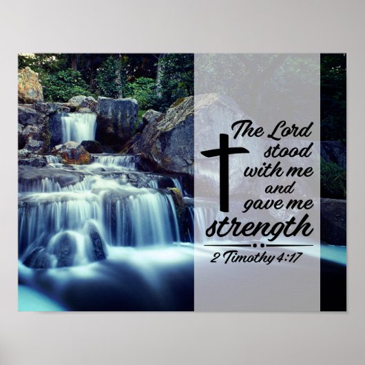 2 Timothy 4:17主よ与え私の力の聖書 ポスター (正面)