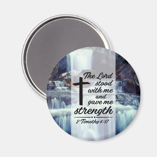 2 Timothy 4:17主よ与え私の力の聖書 マグネット (正面/裏面)