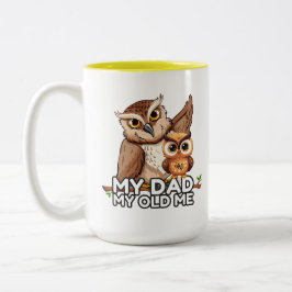 2-Tone Mug 15oz : My Dad My Old Me (yellow) ツートーンマグカップ