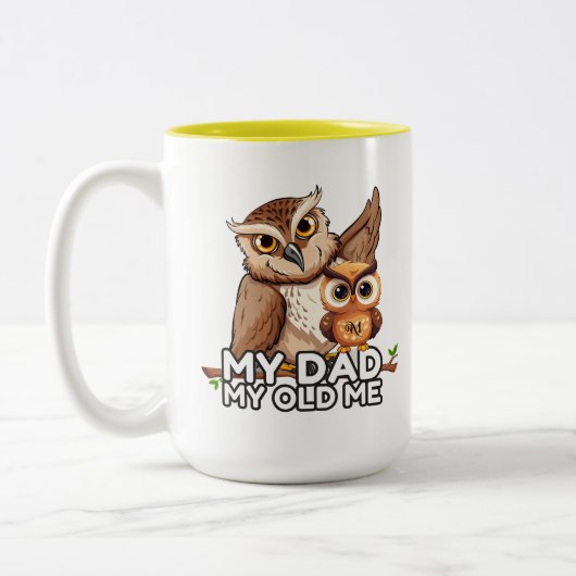 2-Tone Mug 15oz : My Dad My Old Me (yellow) ツートーンマグカップ (左)