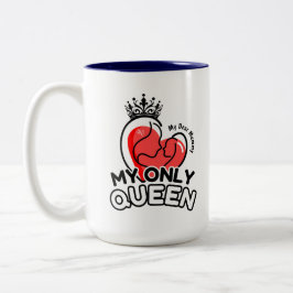 2-Tone Mug 15oz : My Only Queen (blue) ツートーンマグカップ