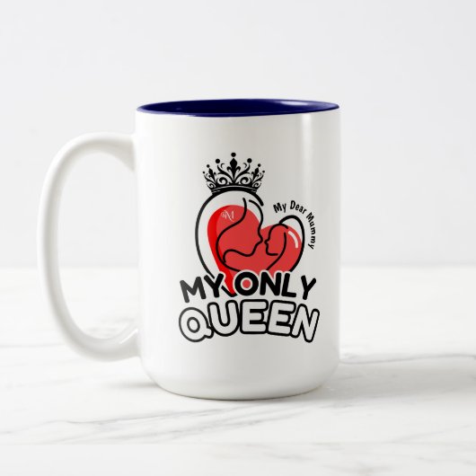 2-Tone Mug 15oz : My Only Queen (blue) ツートーンマグカップ (左)