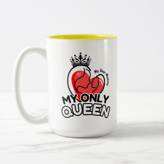 2-Tone Mug 15oz : My Only Queen (yellow) ツートーンマグカップ (左)