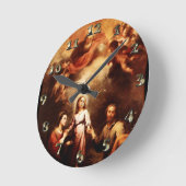2 Trinities -神聖な家族- Murillo ラウンド壁時計 (傾斜)