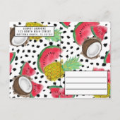 2-ttiかわいいフルーツウォーター色2nd誕生日 インビテーションポストカード (裏面)