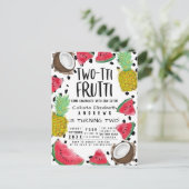 2-ttiかわいいフルーツウォーター色2nd誕生日 インビテーションポストカード (スタンド正面)