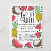 2-ttiかわいいフルーツウォーター色2nd誕生日 招待状 (正面)