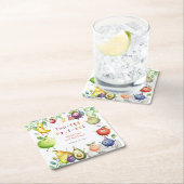 2-ttiかわいいフルーツ2nd誕生日パーティー スクエアペーパーコースター (インサイチュ)