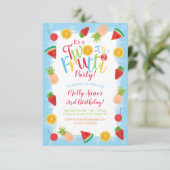 2-ttiフルーティ2nd誕生日おもしろいフルーツ 招待状 (スタンド正面)