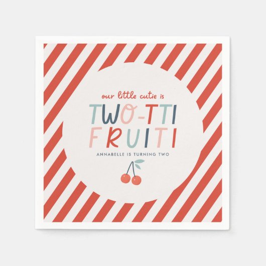 2-ttiフルーティ2nd誕生日パーティーかわいい スタンダードカクテルナプキン (正面)
