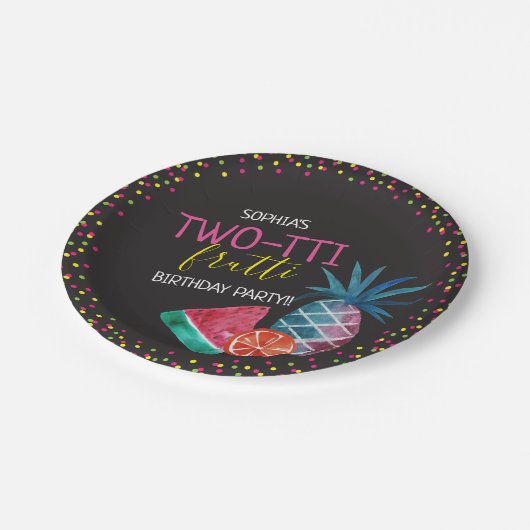 2-ttiフロッティ水カラー2nd誕生日パーティー ペーパープレート (アングル)