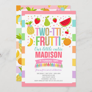 2-tti Fruttiパーティの招待状2nd Birthdayパーティー 招待状