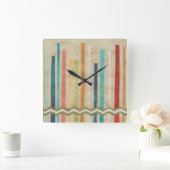 2-Upペーパー塀IV スクエア壁時計 (ホーム)