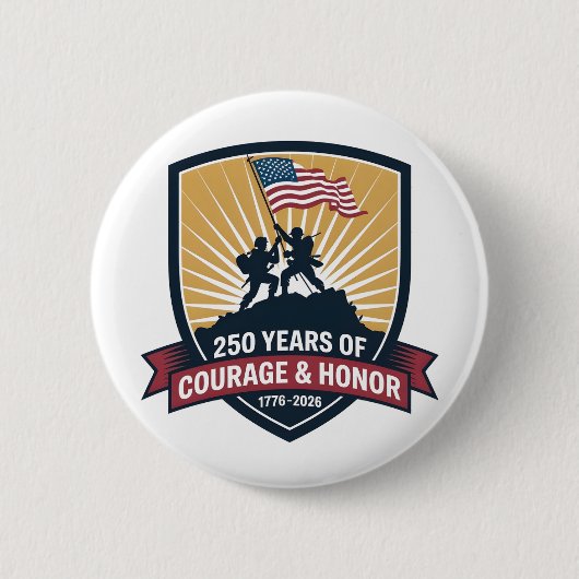 2 USA 250th Anniversary Courage Honor Patriotic 缶バッジ (正面)