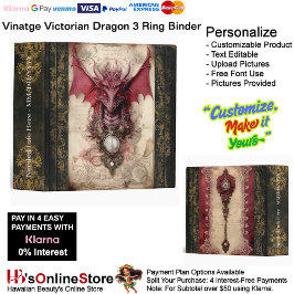 2 Vintage Victorian Floral Fantasy Dragon Organize