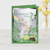 2. Westieの子犬のNumber 2健康の運の幸福 カード (黄色い花)