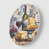 #2 Wine and Cheese  ラージ壁時計 (傾斜)