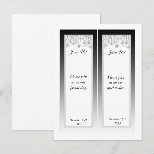 2 Winter Diamond Wedding Save the Date Bookmarks 案内ポストカード (正面/裏面)