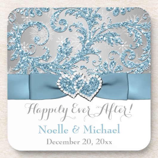 #2 Winter Wonderland結婚式の引き出物コースターセット(6) コースター (正面)