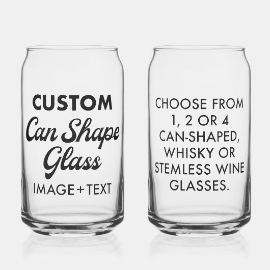 2 xカスタムパーソナライズされた缶ガラス16oz ガラス缶 (正面)