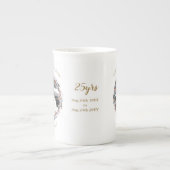 2 x写真結婚の記念日ANY年名日付 ボーンチャイナマグカップ (正面)
