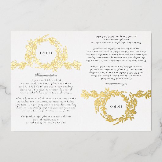 2 X詳細モノグラムクレストクラシックエレガントウェディング 箔招待状 (正面)