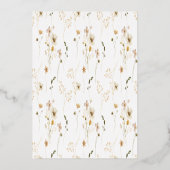 2 X詳細モノグラムサークルモノグラムワイルドフラワー 箔招待状 (裏面)