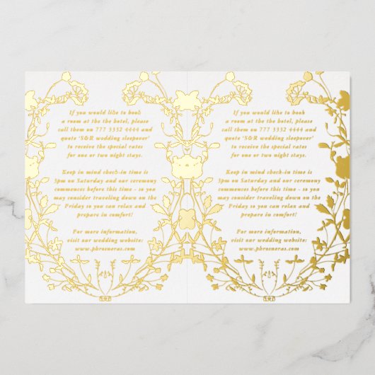 2 X詳細リース乾燥野花 箔招待状 (正面)