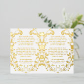 2 X詳細リース乾燥野花 箔招待状 (立ち正面)