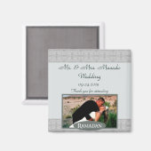 2"x2" お知らせ マグネット ソフトブルー イスラム ラマダーン (正面/裏面)