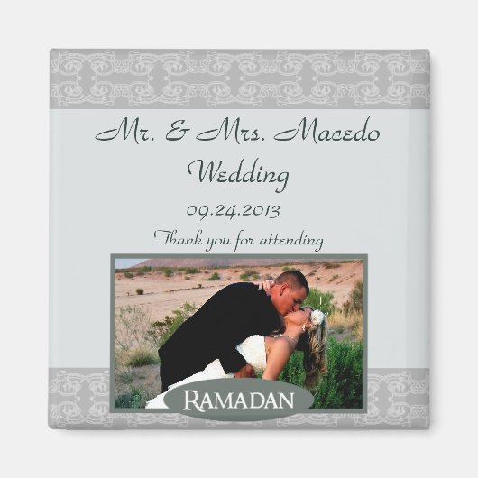 2"x2" お知らせ マグネット ソフトブルー イスラム ラマダーン (正面)