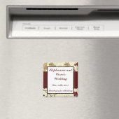 2"x2" お知らせ マグネット 秋 花/枝 (インサイチュ (食洗機))