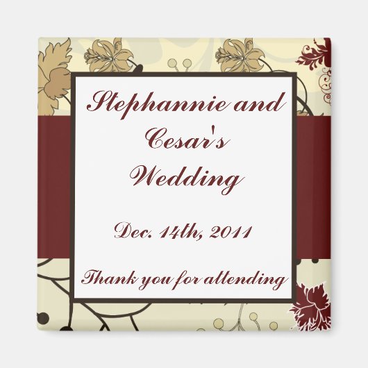 2"x2" お知らせ マグネット 秋 花/枝 (正面)