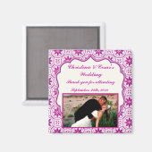 2"x2" アナウンスメント マグネタ パープル フォーマル フレーム マグネット (正面/裏面)