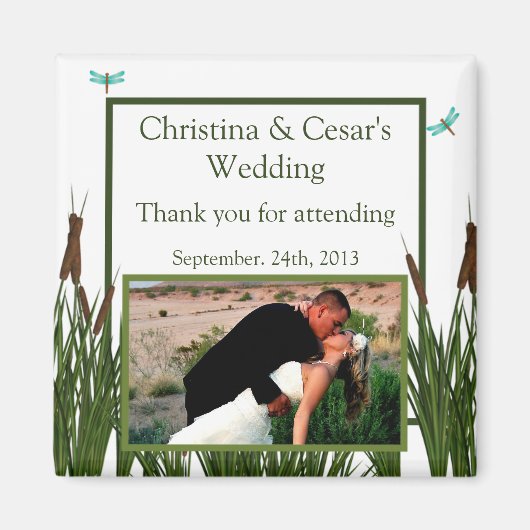 2"x2" アナウンスメント マグネット  カエルの尾/トンボ (正面)