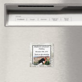 2"x2" アナウンスメント マグネット シルバー クリスマス ブラー (インサイチュ (食洗機))