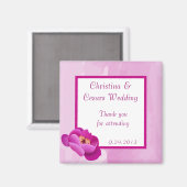 2"x2" アナウンスメント マグネット パープル/ピンク 牡丹の花 (正面/裏面)