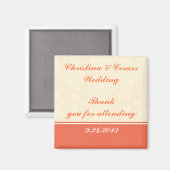 2"x2" アナウンスメント マグネット ピンク/ピーチ フォーマル スクリ (正面/裏面)