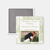 2"x2" アナウンスメント マグネット 緑のゲルバ ダイシア フロー (正面/裏面)