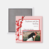 2"x2" アナウンスメント マグネット 赤い桜 (正面/裏面)