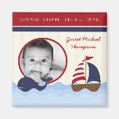 2"x2"アホイ捕鯨誕生航海の発表マグネット マグネット (正面)