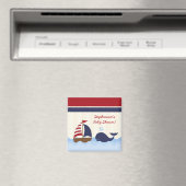 2"x2"スクウェア・アホイ航海の・ホエールマグネット マグネット (インサイチュ (食洗機))