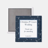 2"x2" ナビーブルーのタンポポの花の告知用マグネット マグネット (正面/裏面)