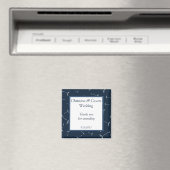 2"x2" ナビーブルーのタンポポの花の告知用マグネット マグネット (インサイチュ (食洗機))