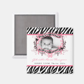 2"x2"バタフライゼブラプリント発表マグネット マグネット (正面/裏面)